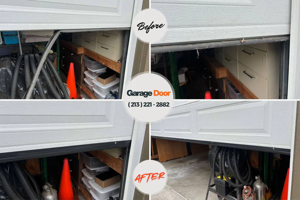 Before and after: garage door repair St. Francis, WI
